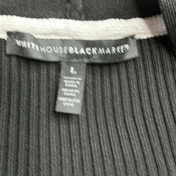 WHBM Black Ribbed V-Neck Sweater Size Large - Picture 5 of 6